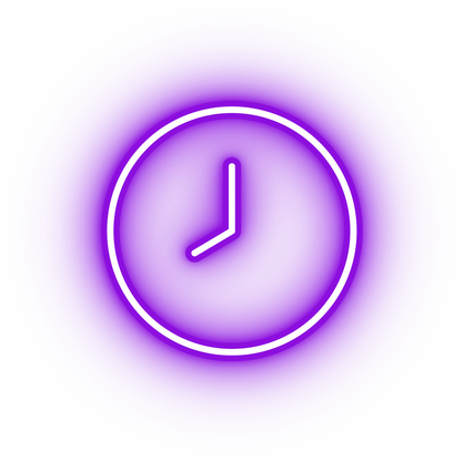 Neon purple clock icon