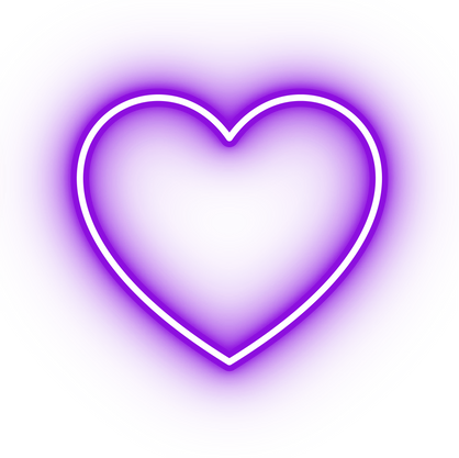 Neon purple love heart icon