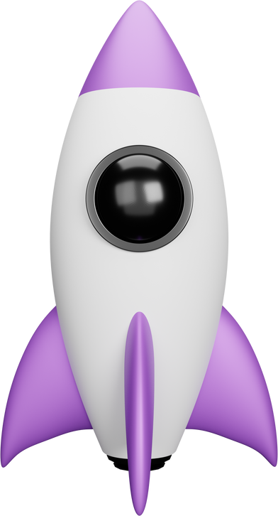 Purple Rocket 3D Illustration